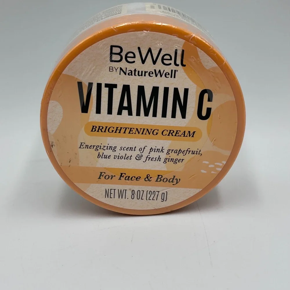 Pack of 2 BeWell Vitamin C Brightening‎ Face & Body Cream By NatureWell 8oz Each